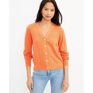 LOFT Orange Women's Cardigan Sweater